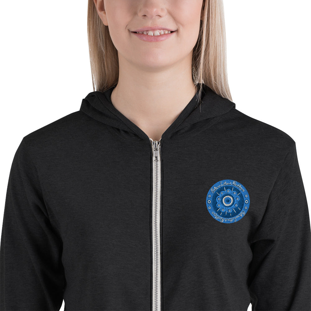 Evil Eye Flower Embroidery Women's Hoodie