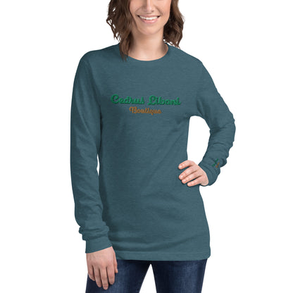 Script Embroidery Women's Long Sleeve