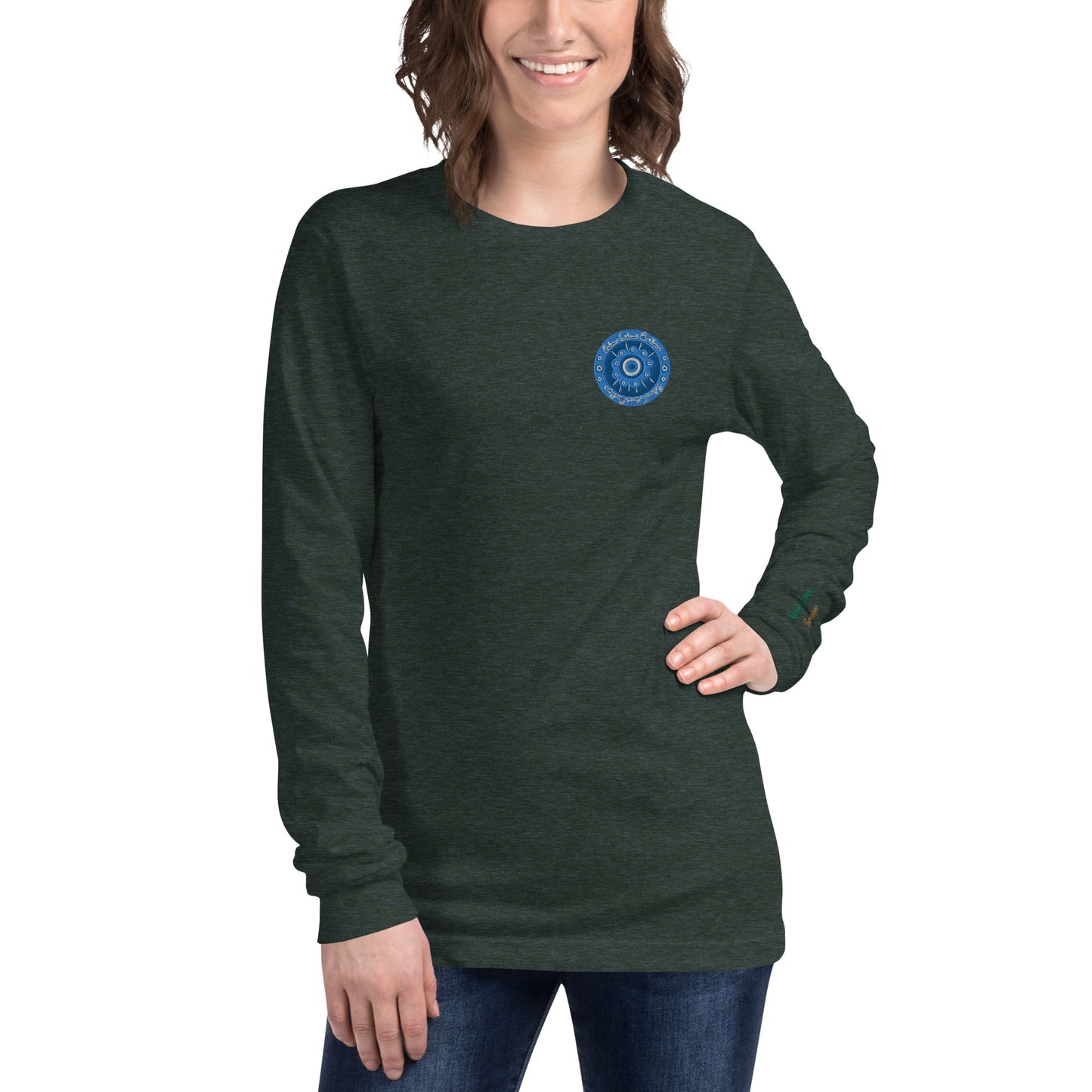 Evil Eye Flower Embroidery Women's Long Sleeve