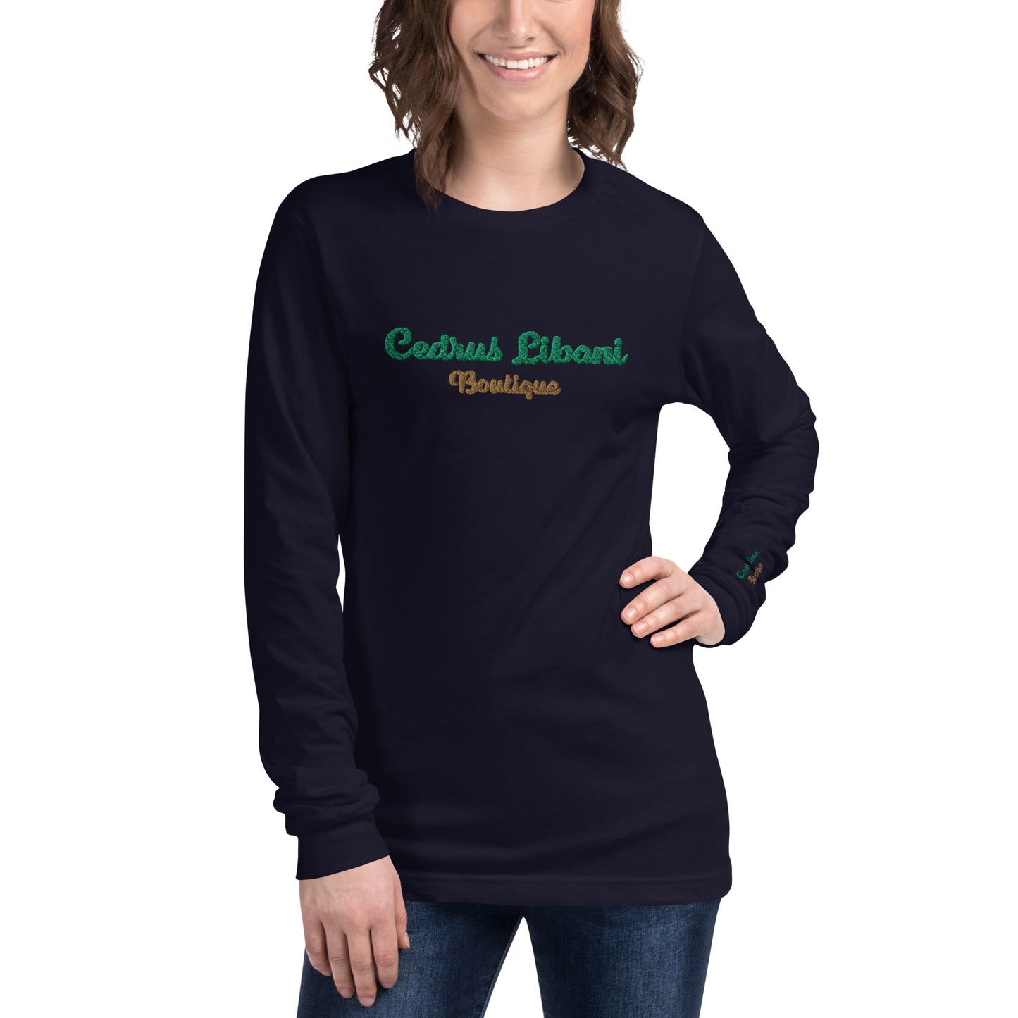 Script Embroidery Women's Long Sleeve