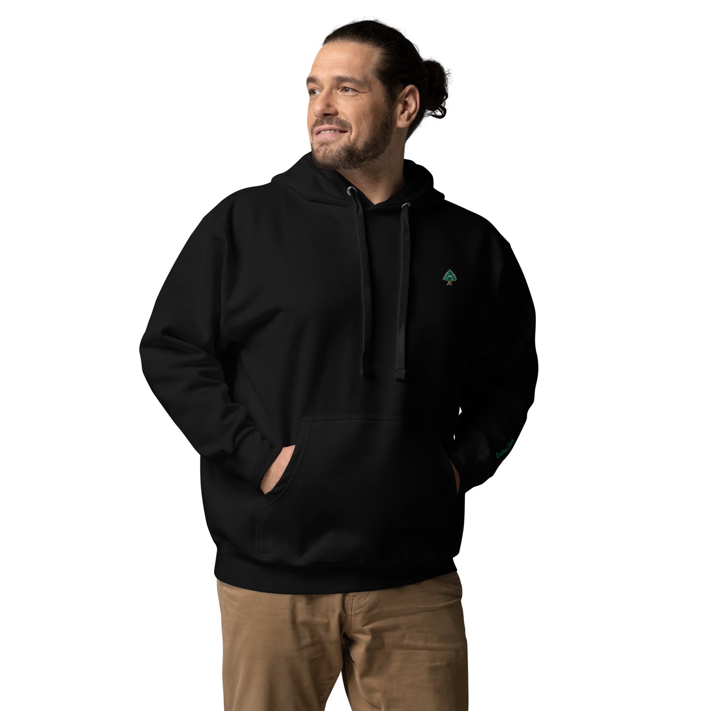 Cedar Embroidery Men's Hoodie