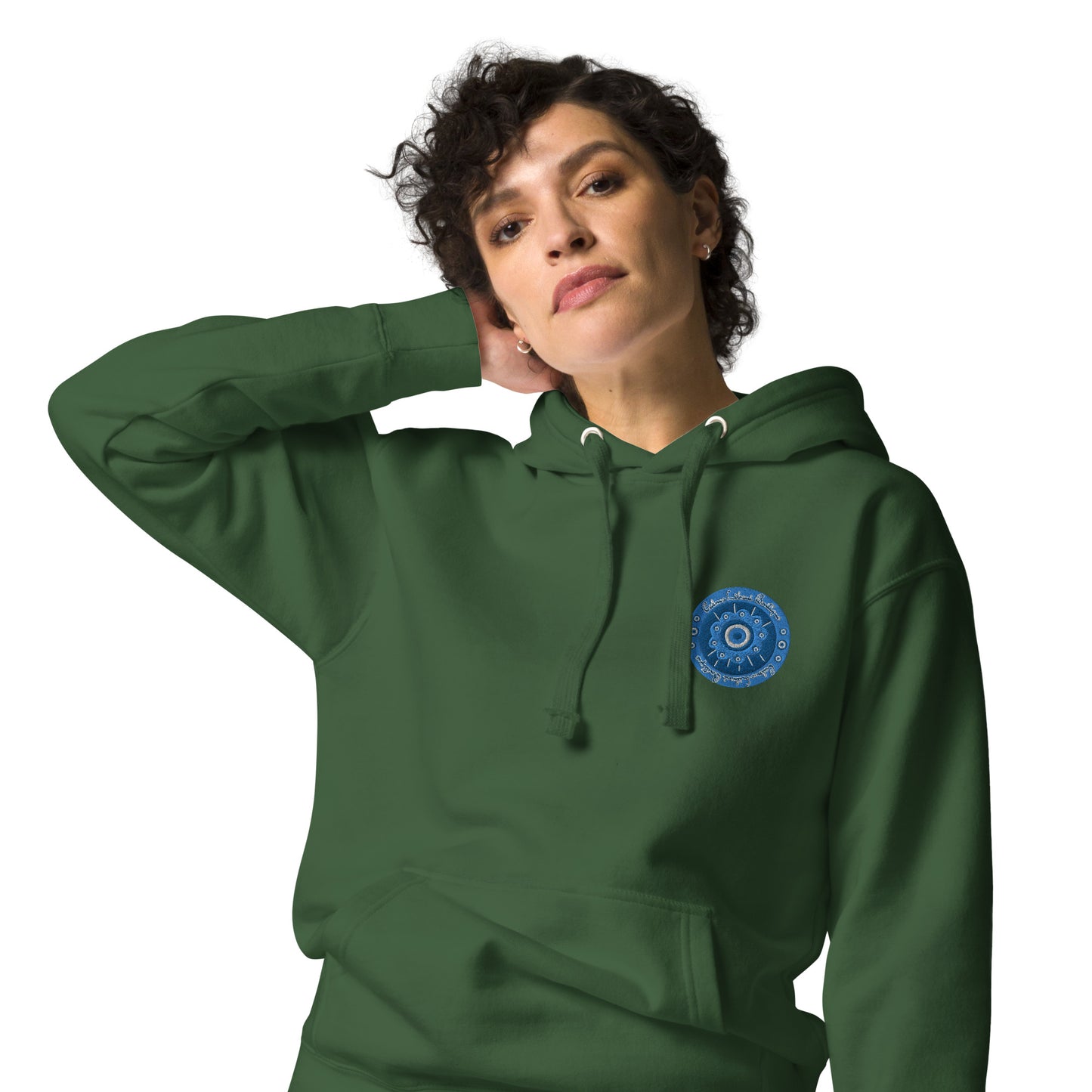 Evil Eye Flower Embroidery Women's Hoodie