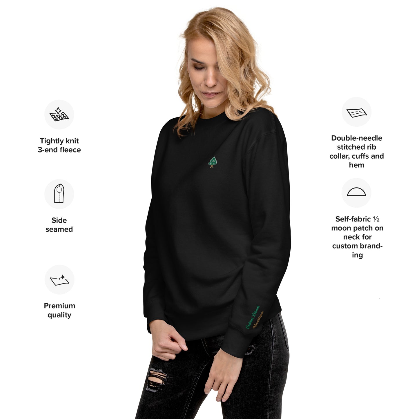 Cedar Embroidery Women's Sweatshirt