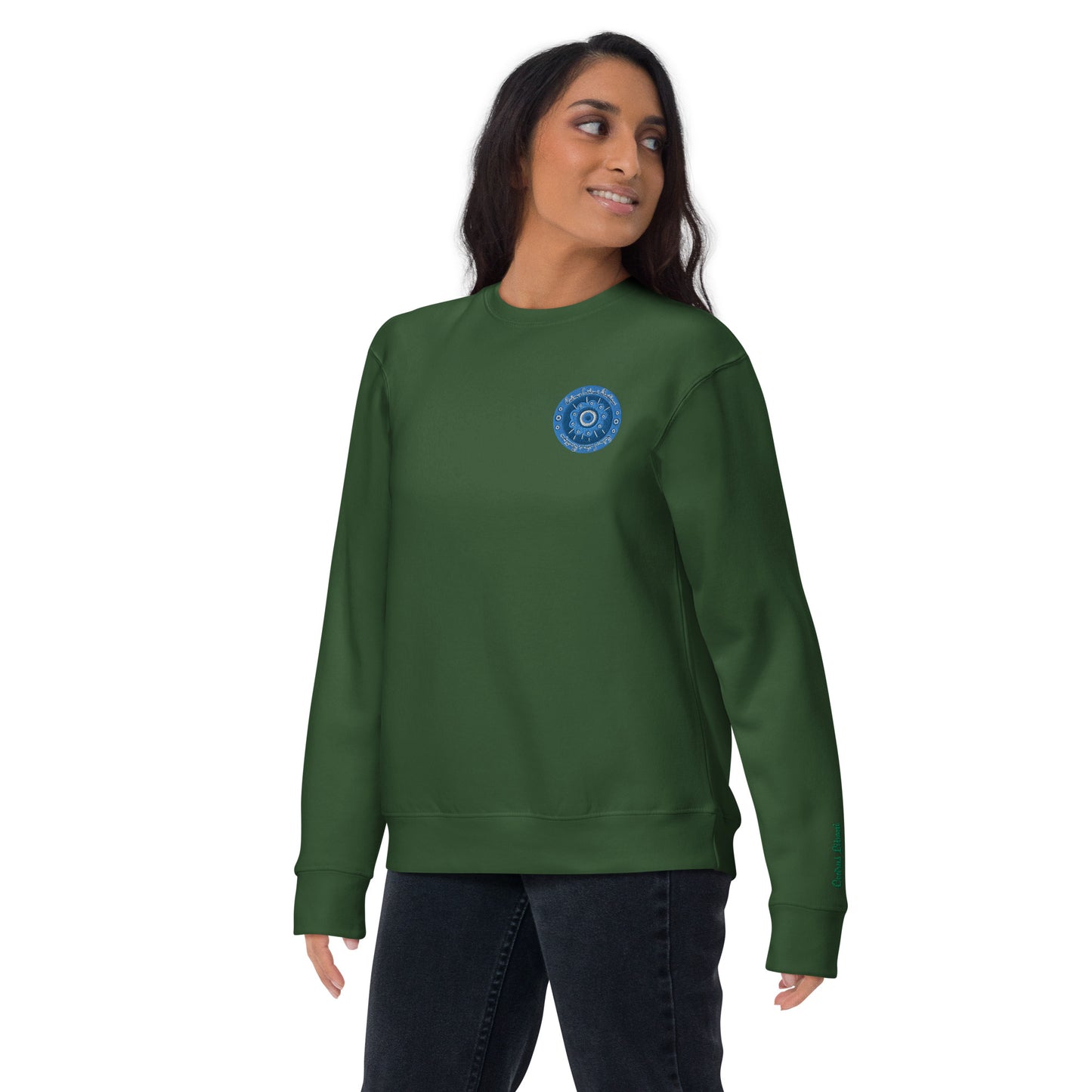 Evil Eye Flower Embroidery Women's Sweatshirt