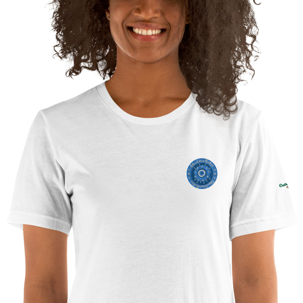 Evil Eye Flower Embroidery Women's T-Shirt