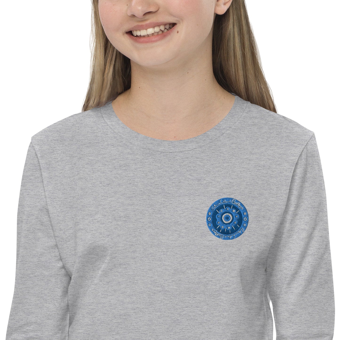 Evil Eye Flower Embroidery Youth Long Sleeve