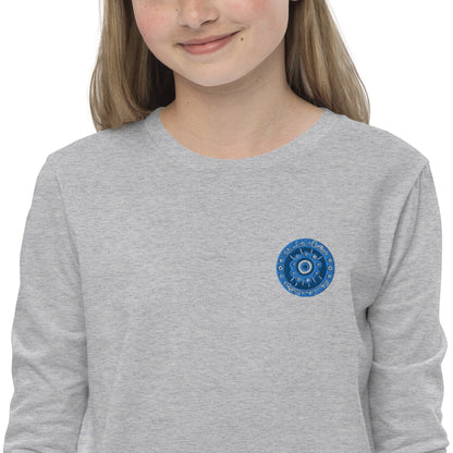 Evil Eye Flower Embroidery Youth Long Sleeve