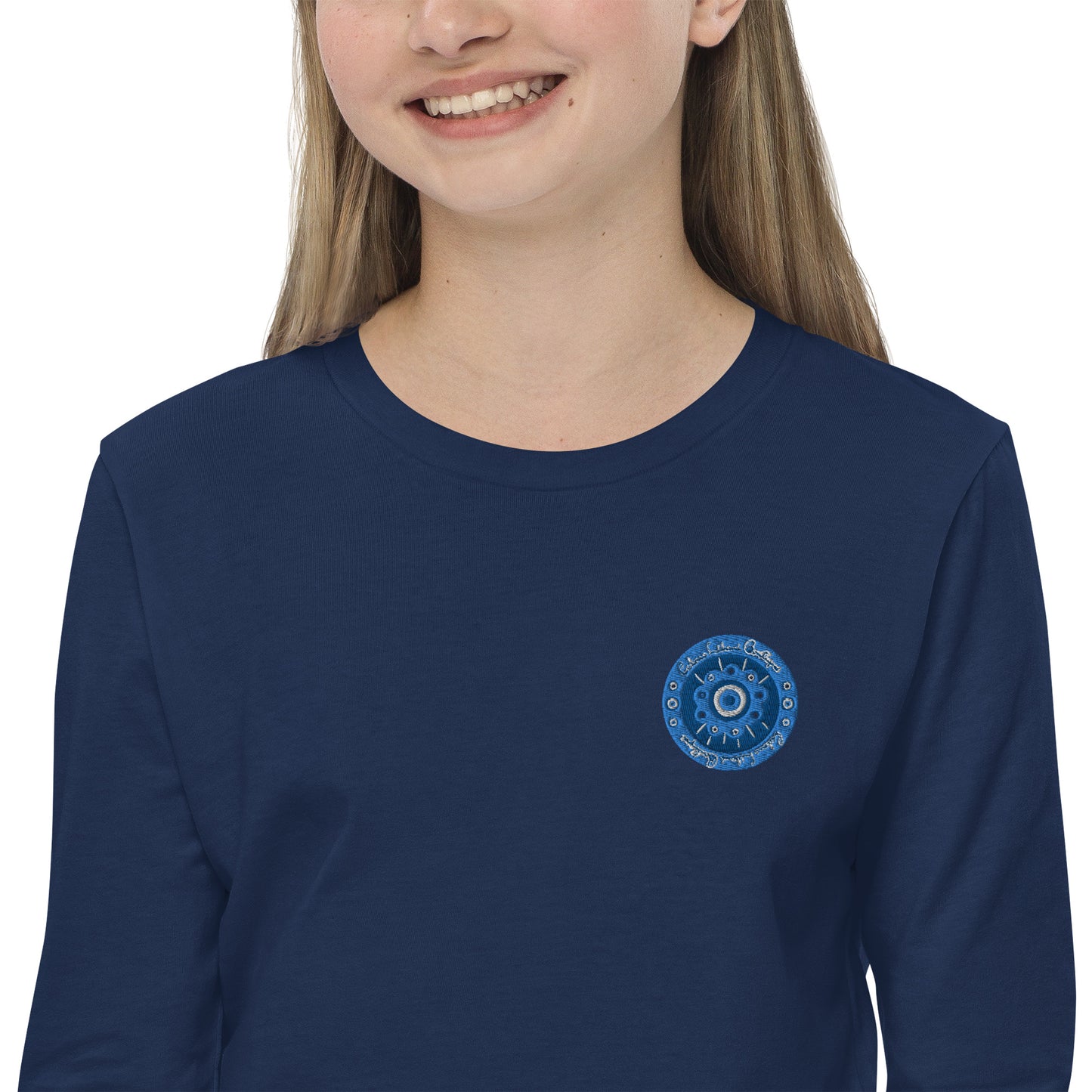 Evil Eye Flower Embroidery Youth Long Sleeve