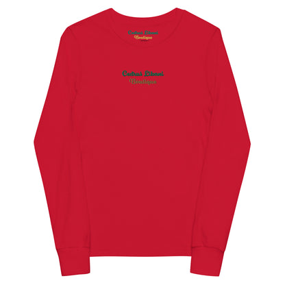 Script Embroidery Youth Long Sleeve