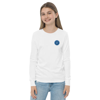 Evil Eye Flower Embroidery Youth Long Sleeve