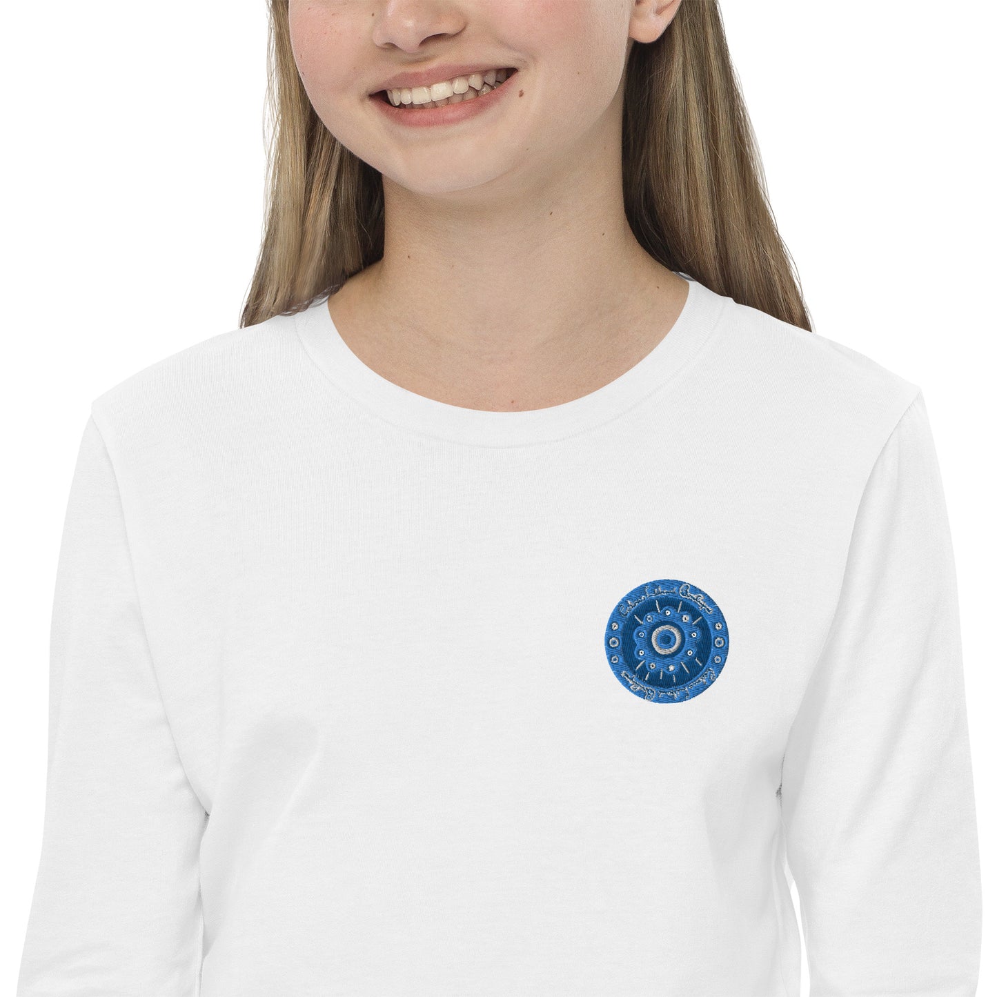 Evil Eye Flower Embroidery Youth Long Sleeve