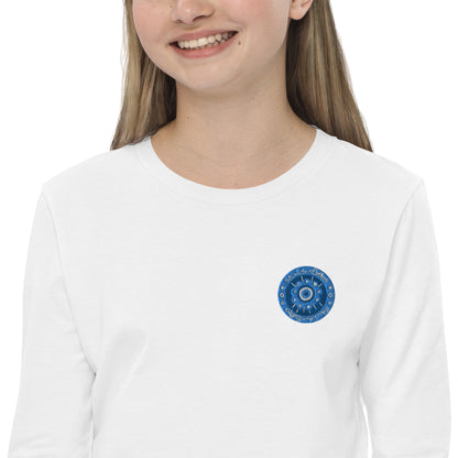 Evil Eye Flower Embroidery Youth Long Sleeve