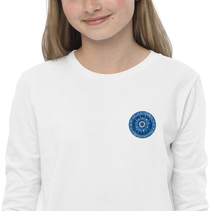 Evil Eye Flower Embroidery Youth Long Sleeve