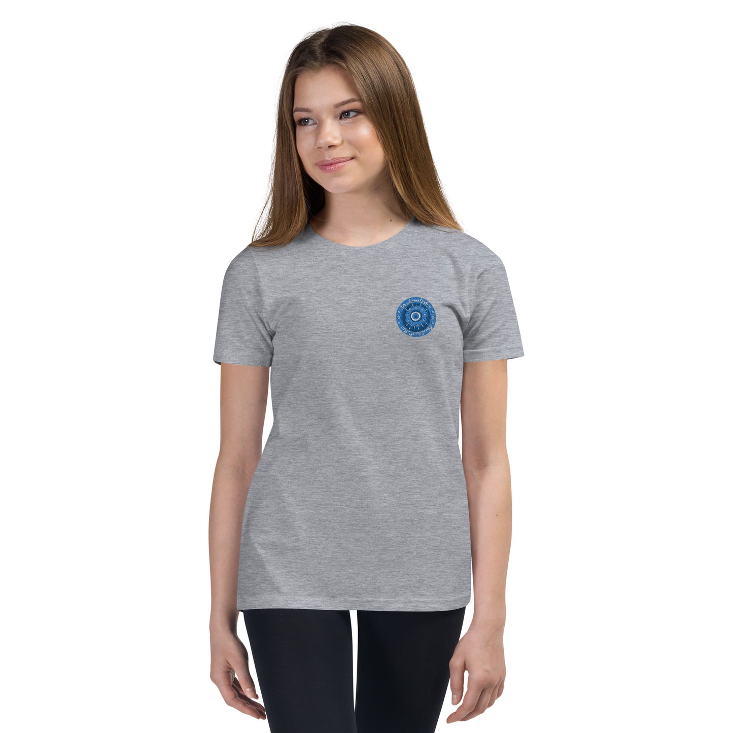 Evil Eye Flower Embroidery Youth T-Shirt