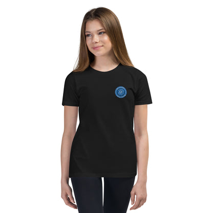 Evil Eye Flower Embroidery Youth T-Shirt