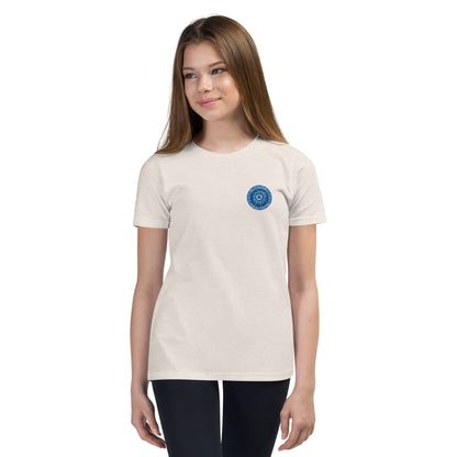 Evil Eye Flower Embroidery Youth T-Shirt