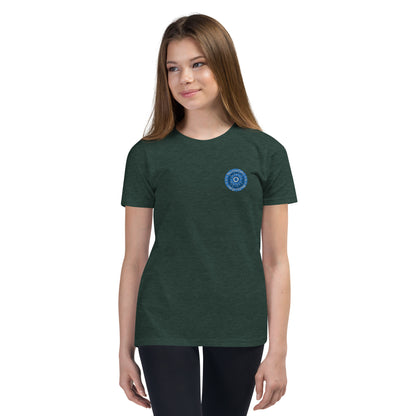 Evil Eye Flower Embroidery Youth T-Shirt