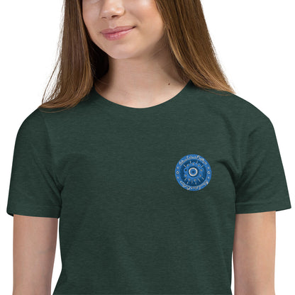 Evil Eye Flower Embroidery Youth T-Shirt